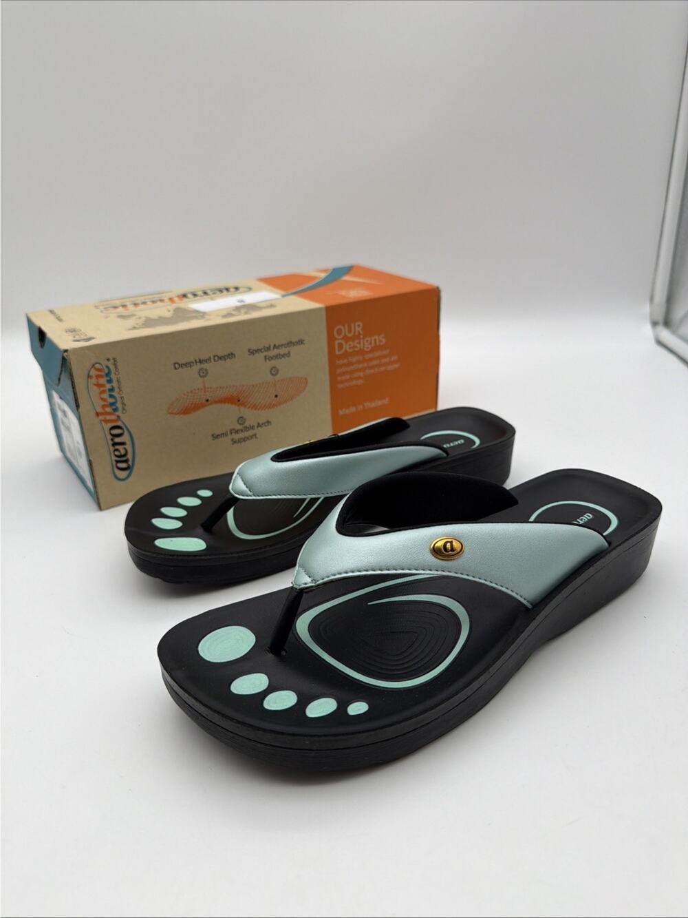Aerothotic Othila Arch Supportive Orthotic Comfortable Flip Flops Blue 7 Eur 37